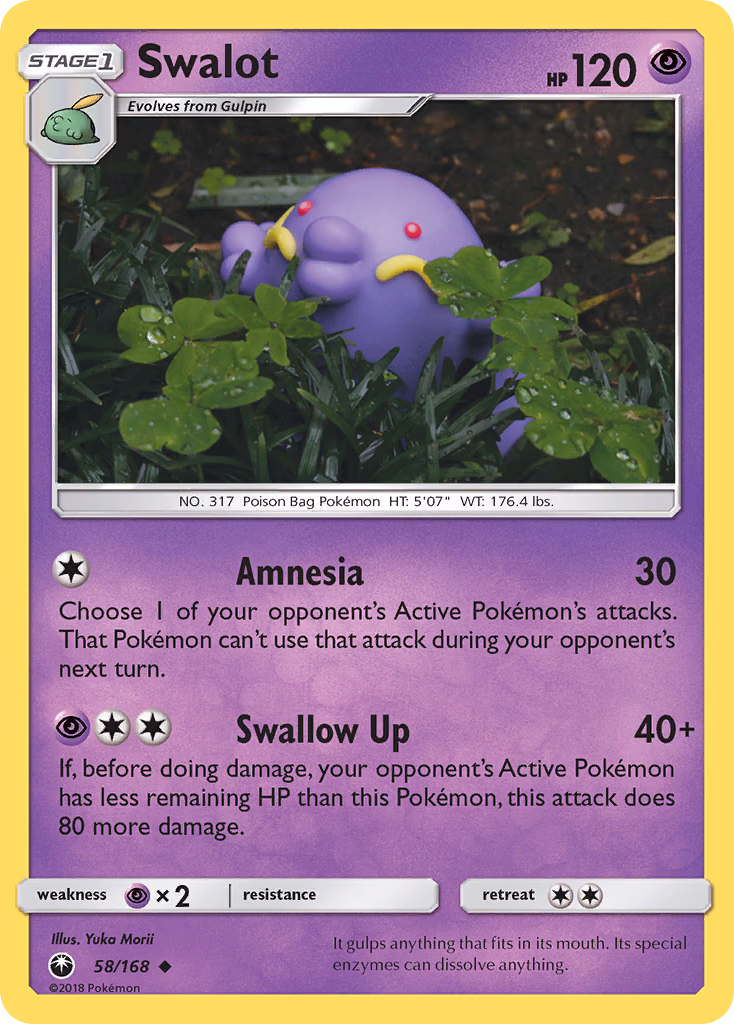 Swalot Pokemon card (58/168, Celestial Storm)