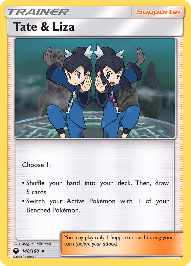 Tate & Liza Pokemon card (148/168, Celestial Storm)