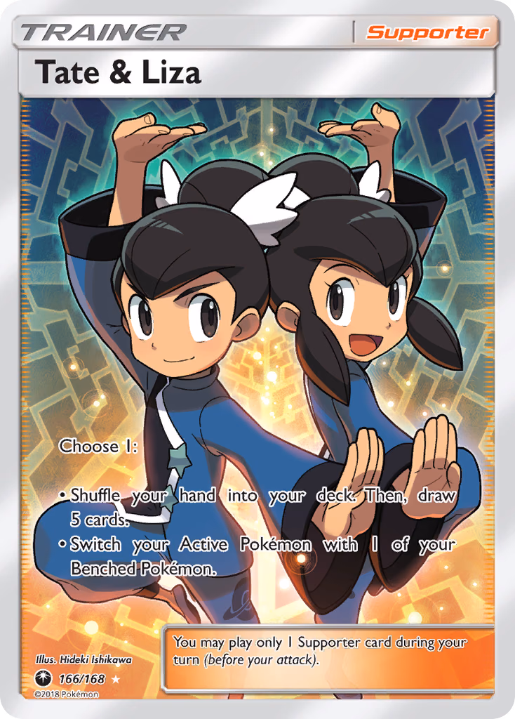 Tate & Liza Pokemon card (166/168, Celestial Storm)