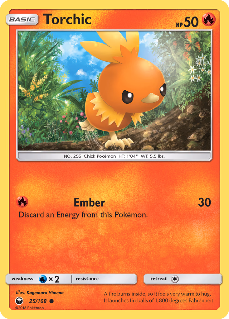 Torchic Pokemon card (25/168, Celestial Storm)