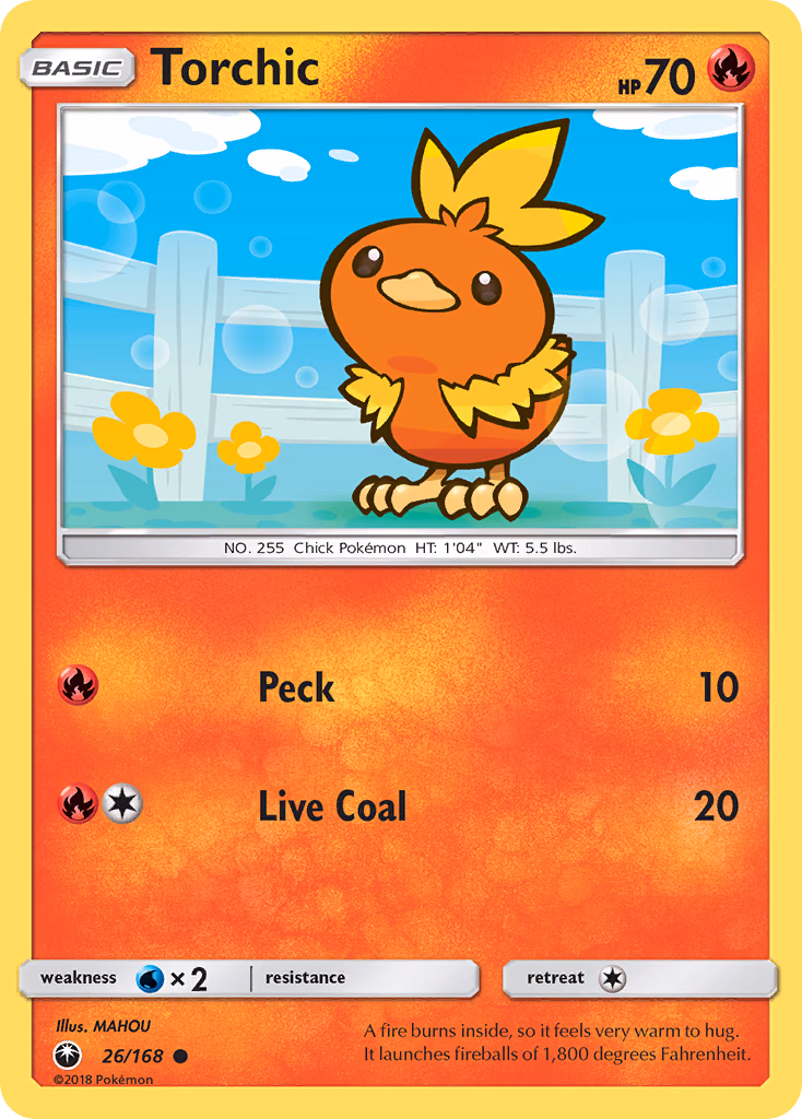 Torchic Pokemon card (26/168, Celestial Storm)