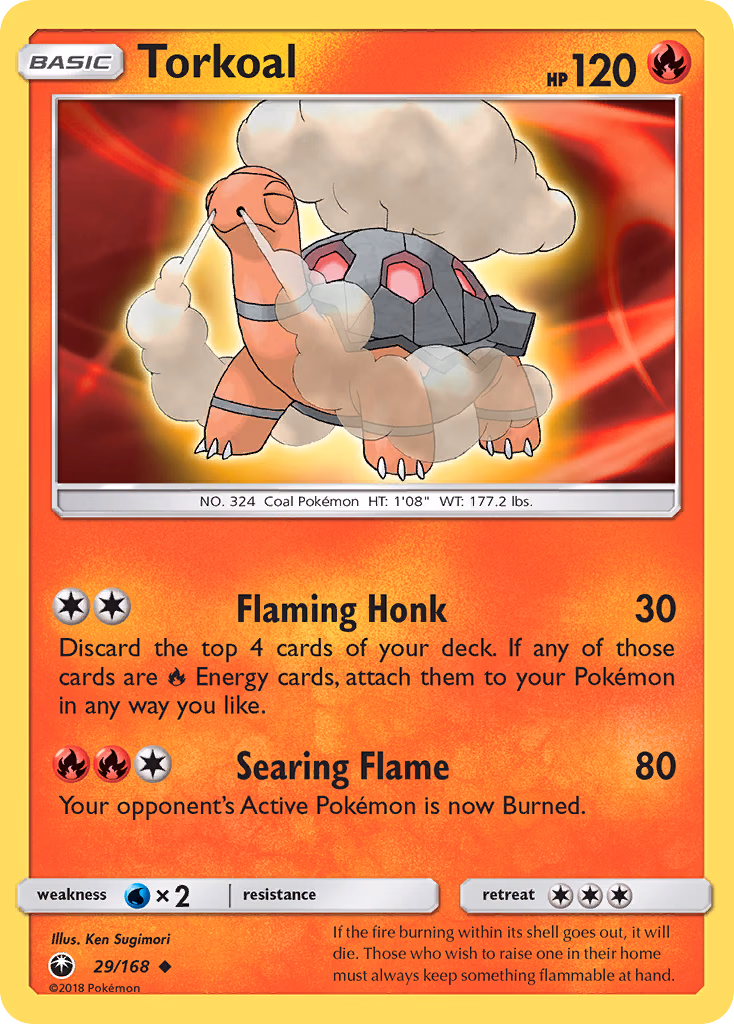 Torkoal Pokemon card (29/168, Celestial Storm)