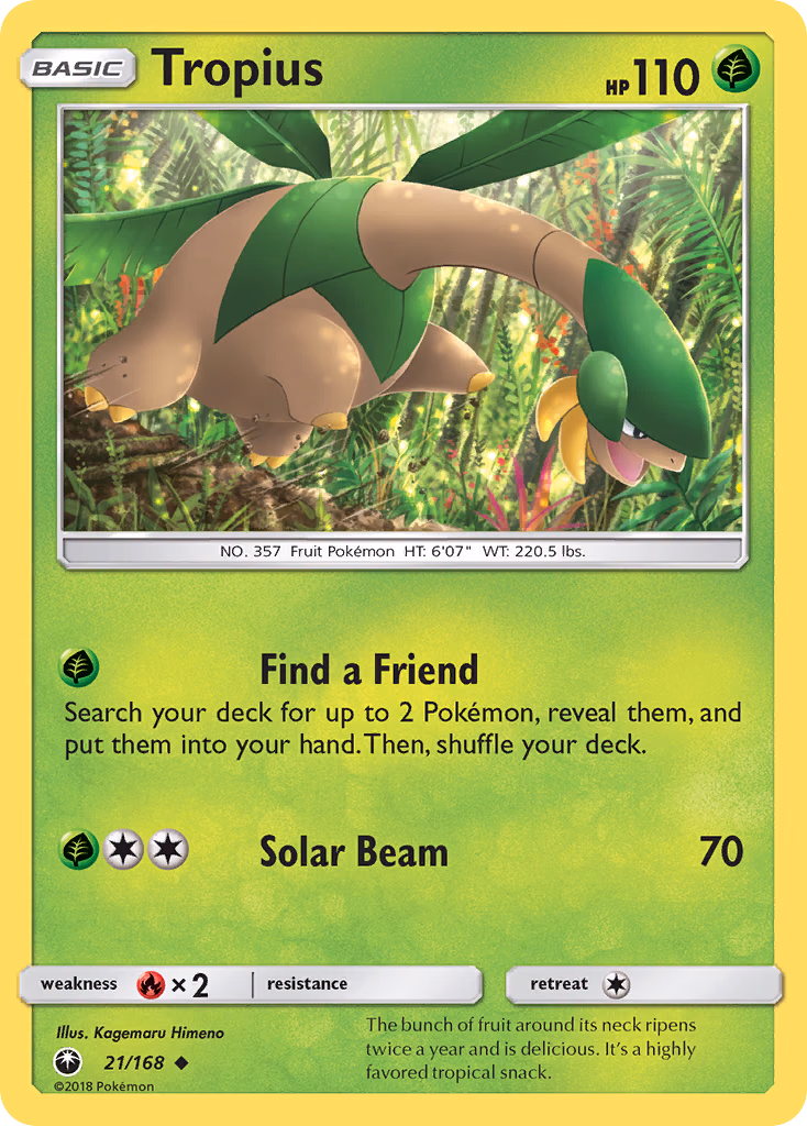 Tropius Pokemon card (21/168, Celestial Storm)
