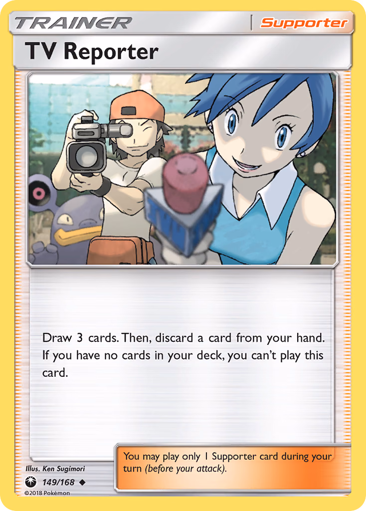 TV Reporter Pokemon card (149/168, Celestial Storm)