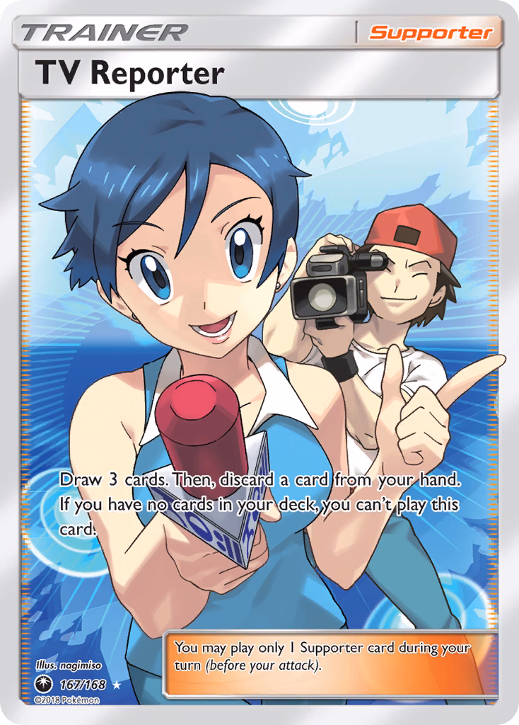 TV Reporter Pokemon card (167/168, Celestial Storm)