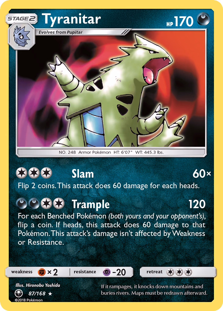 Tyranitar Pokemon card (87/168, Celestial Storm)