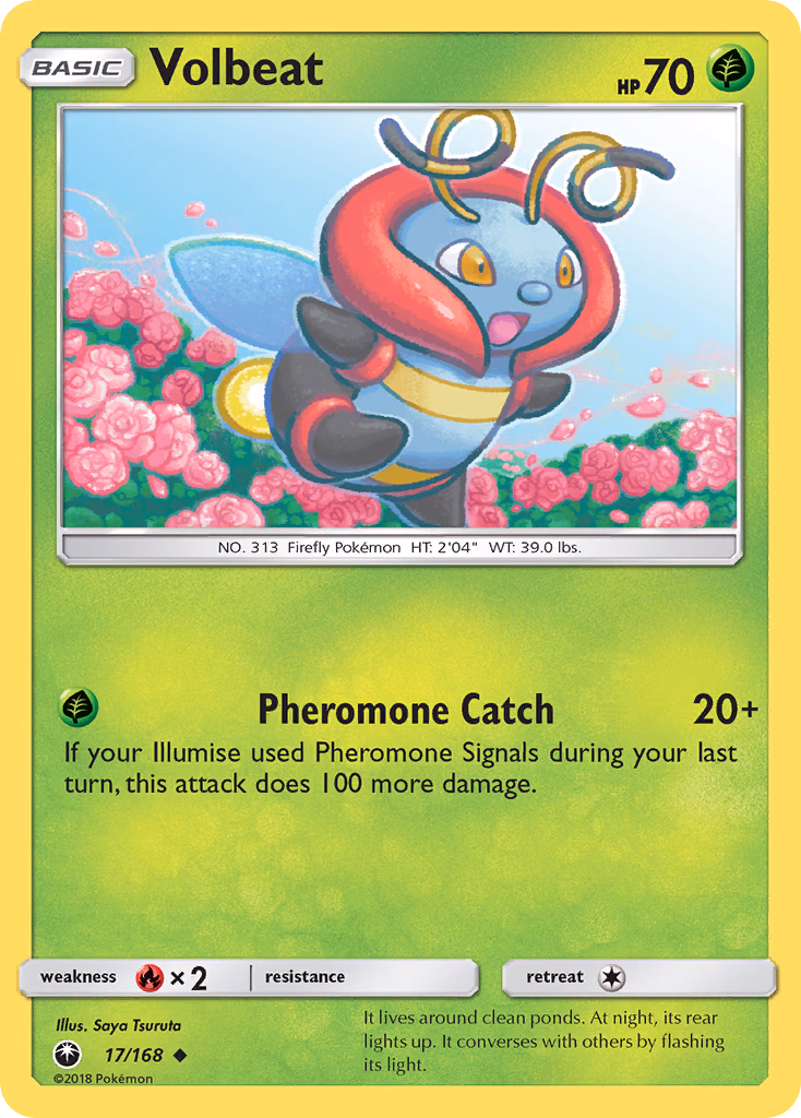 Volbeat Pokemon card (17/168, Celestial Storm)