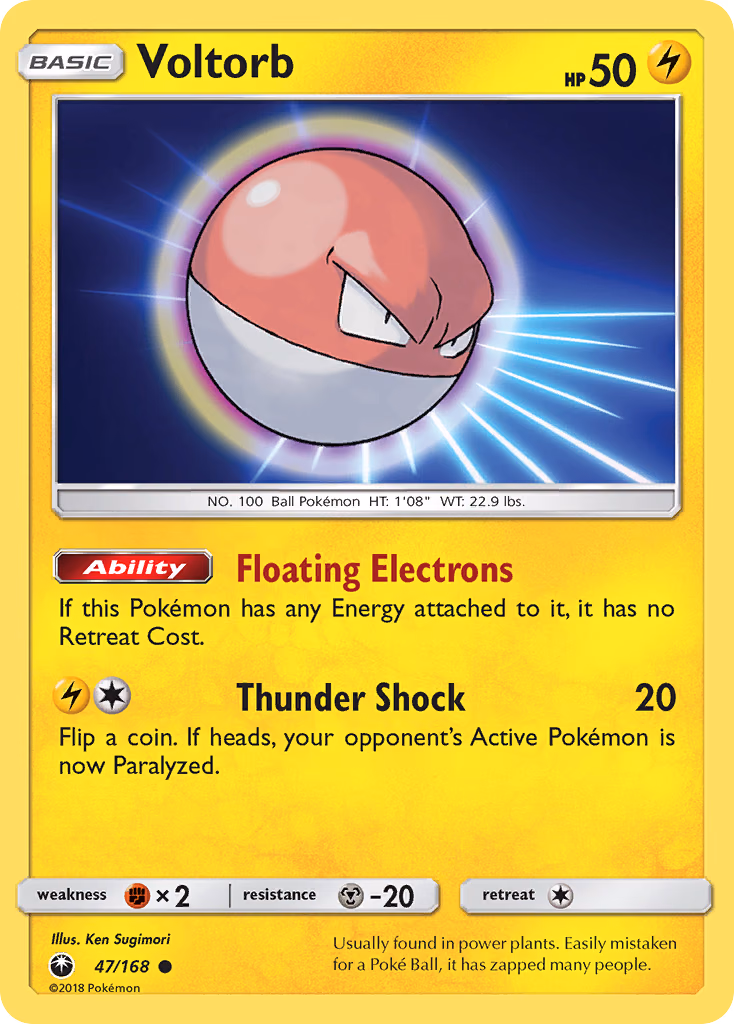Voltorb Pokemon card (47/168, Celestial Storm)