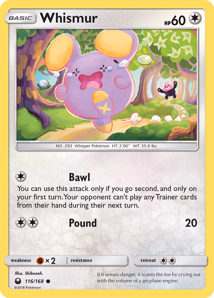 Whismur Pokemon card (116/168, Celestial Storm)