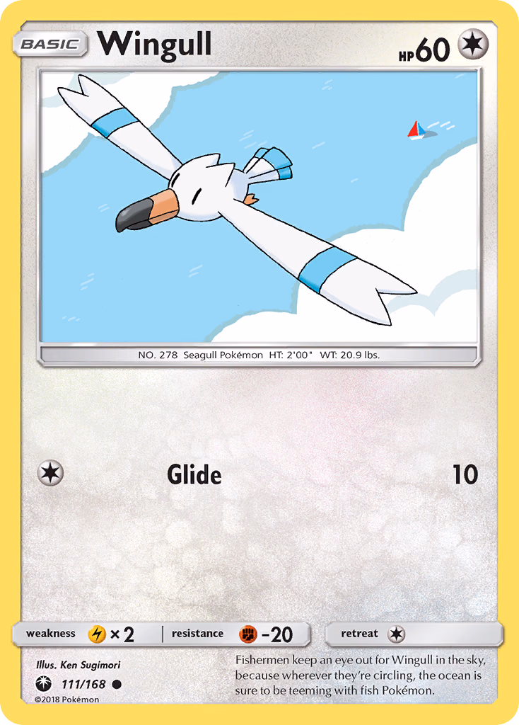 Wingull Pokemon card (111/168, Celestial Storm)
