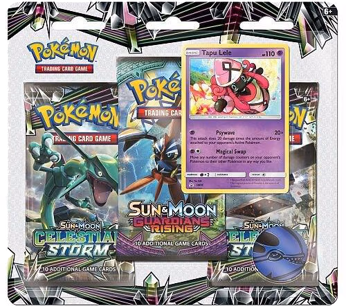 Pokemon Celestial Storm 3 Pack Booster Blister [Tapu Lele]