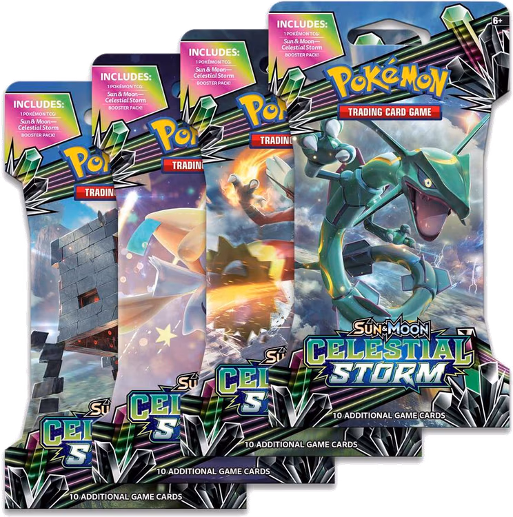 Pokemon Celestial Storm Sleeved Booster Pack Art Bundle [Set of 4]