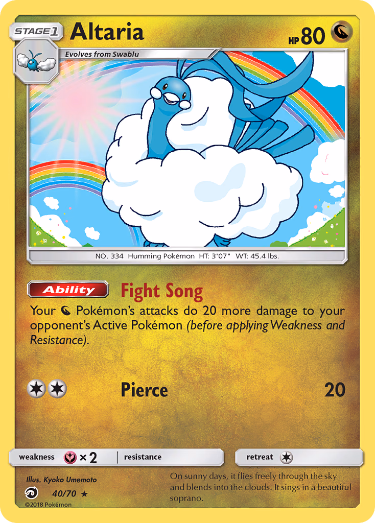Altaria Pokemon card (40/70, Dragon Majesty)