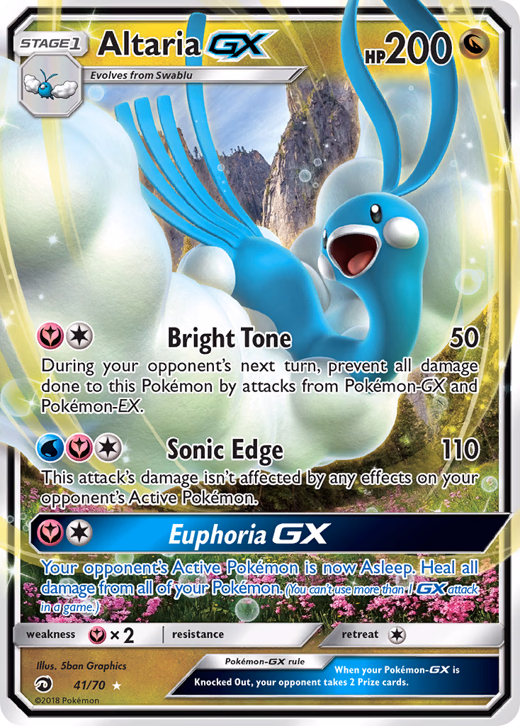 Altaria-GX Pokemon card (41/70, Dragon Majesty)