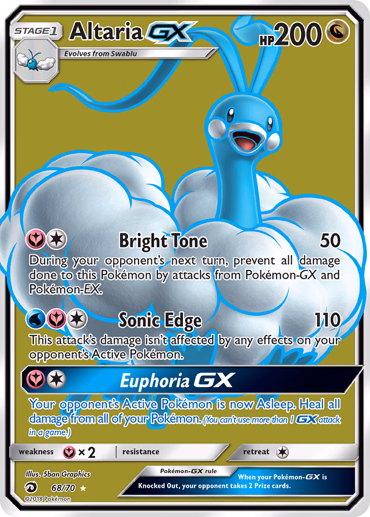 Altaria-GX Pokemon card (68/70, Dragon Majesty)