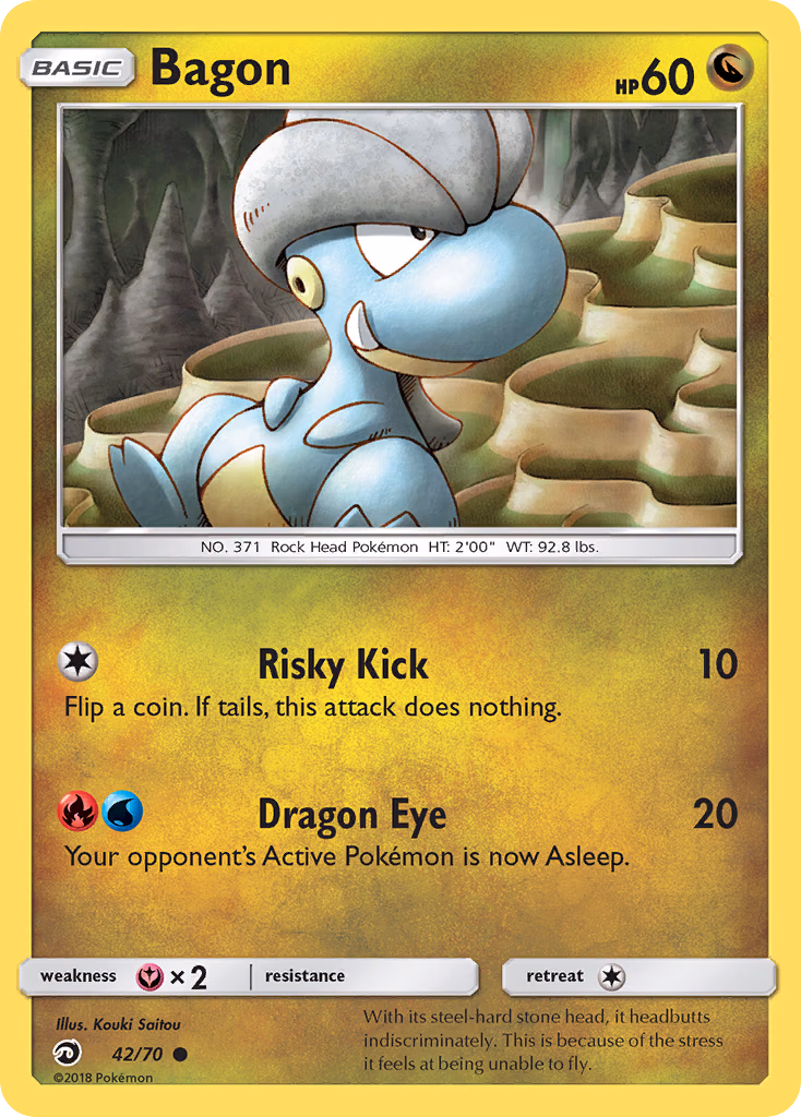 Bagon Pokemon card (42/70, Dragon Majesty)