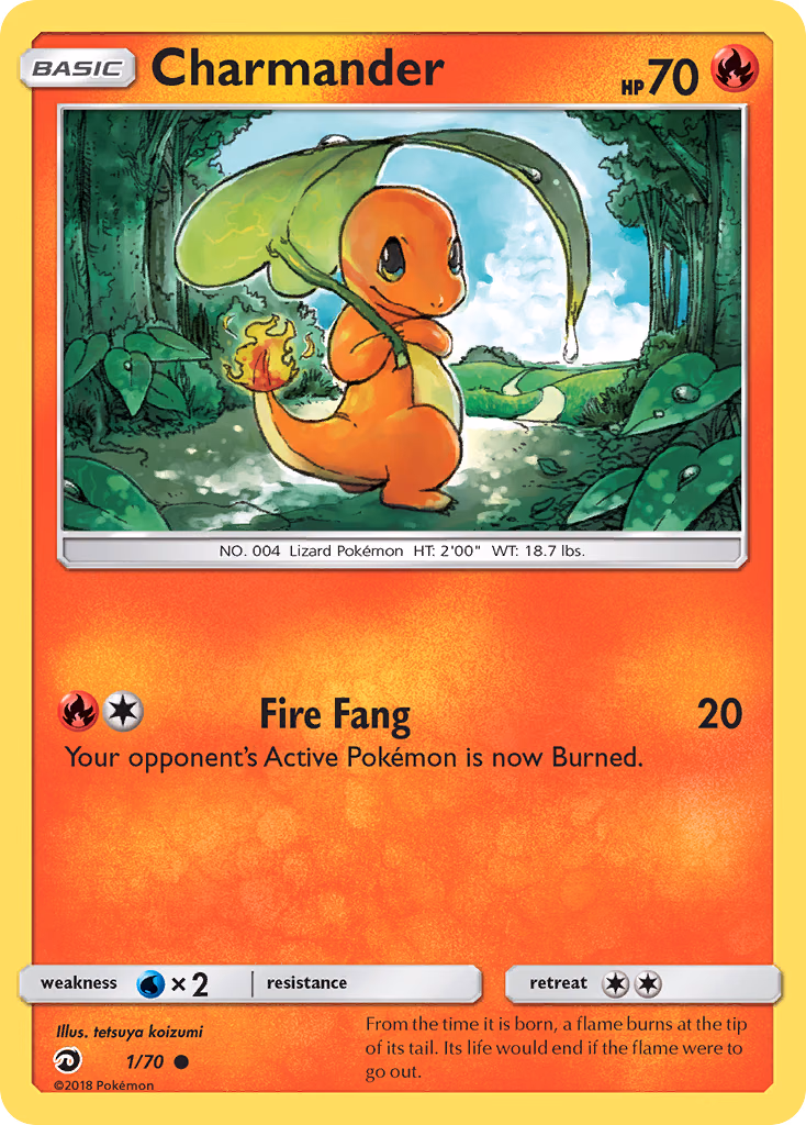 Charmander Pokemon card (1/70, Dragon Majesty)