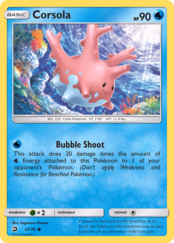 Corsola Pokemon card (27/70, Dragon Majesty)
