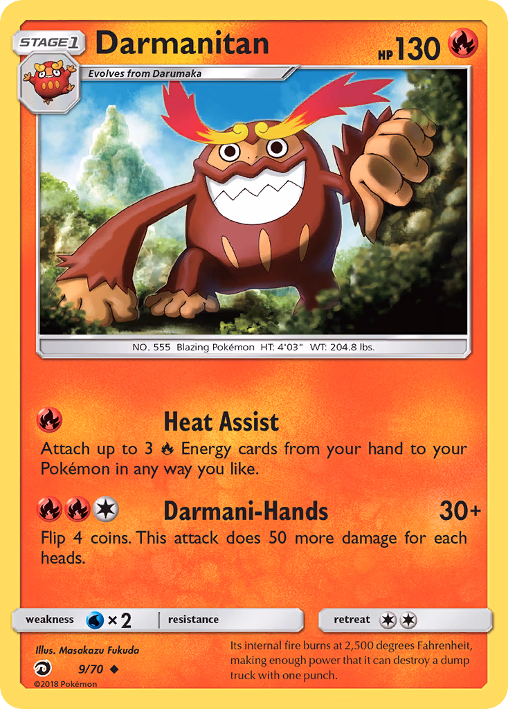 Darmanitan Pokemon card (9/70, Dragon Majesty)