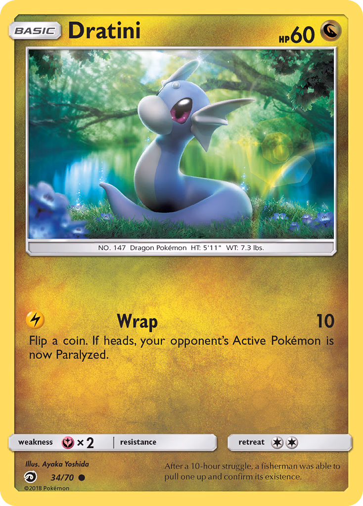 Dratini Pokemon card (34/70, Dragon Majesty)
