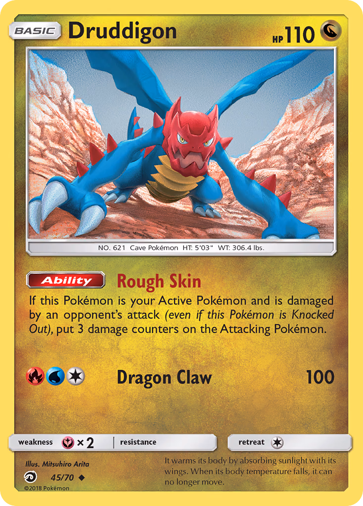 Druddigon Pokemon card (45/70, Dragon Majesty)