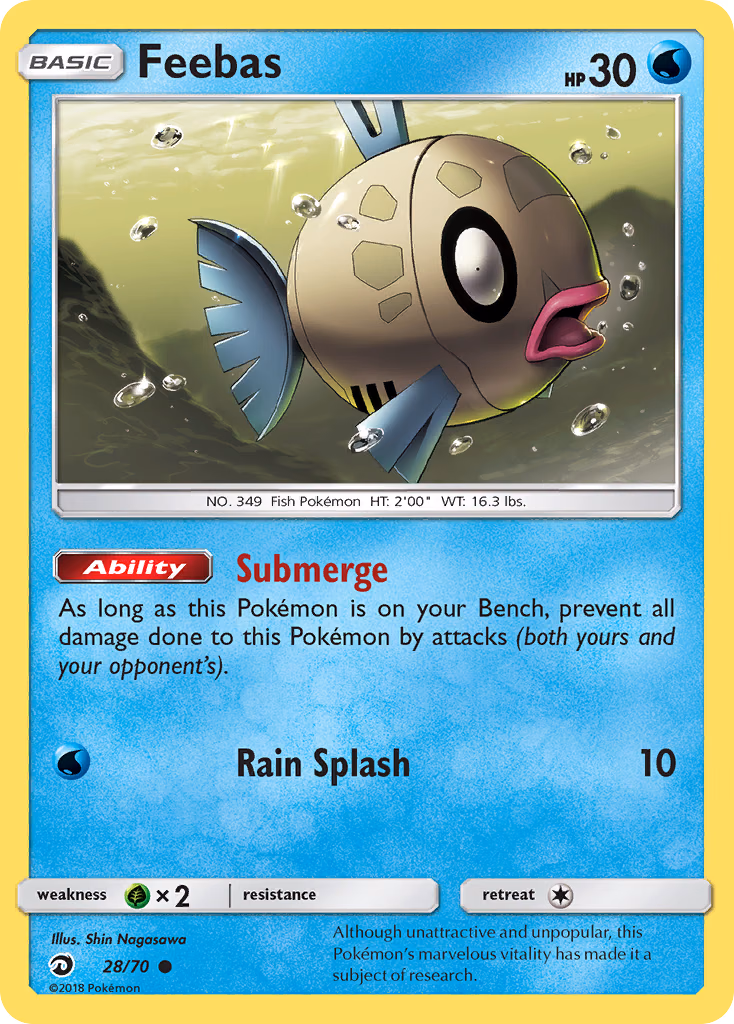 Feebas Pokemon card (28/70, Dragon Majesty)