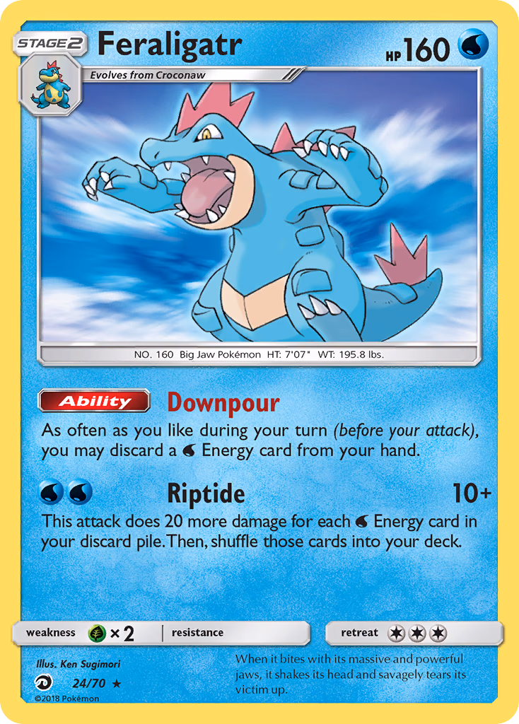 Feraligatr Pokemon card (24/70, Dragon Majesty)