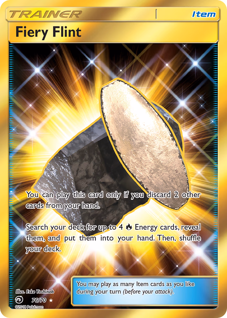 Fiery Flint Pokemon card (76/70, Dragon Majesty)
