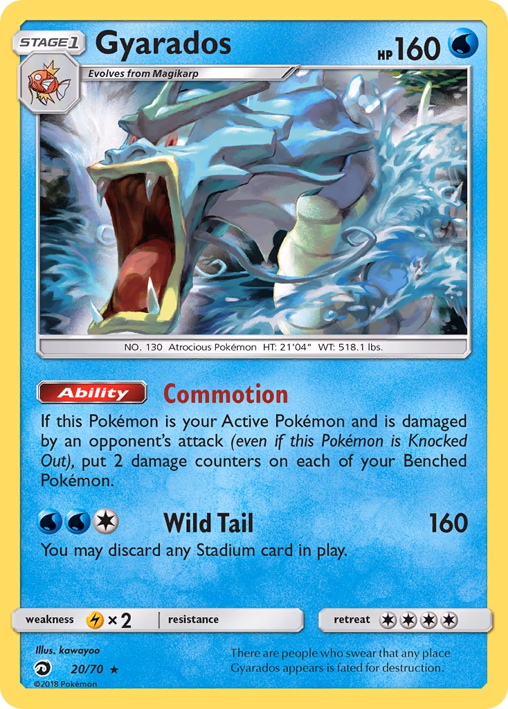 Gyarados Pokemon card (20/70, Dragon Majesty)