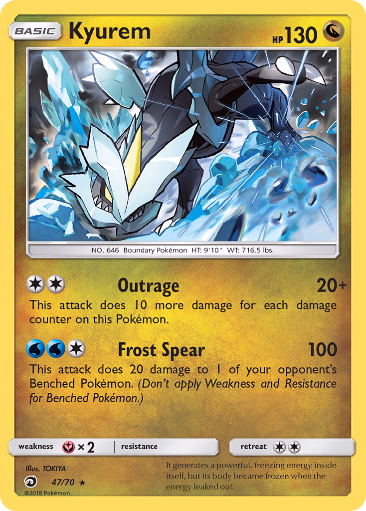 Kyurem Pokemon card (47/70, Dragon Majesty)