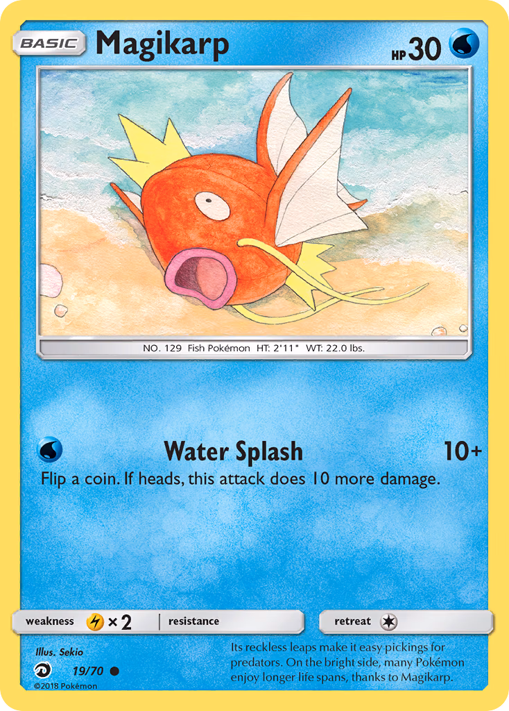 Magikarp Pokemon card (19/70, Dragon Majesty)