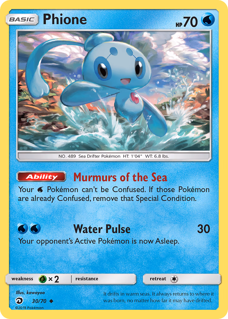 Phione Pokemon card (30/70, Dragon Majesty)
