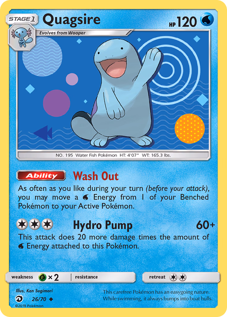 Quagsire Pokemon card (26/70, Dragon Majesty)