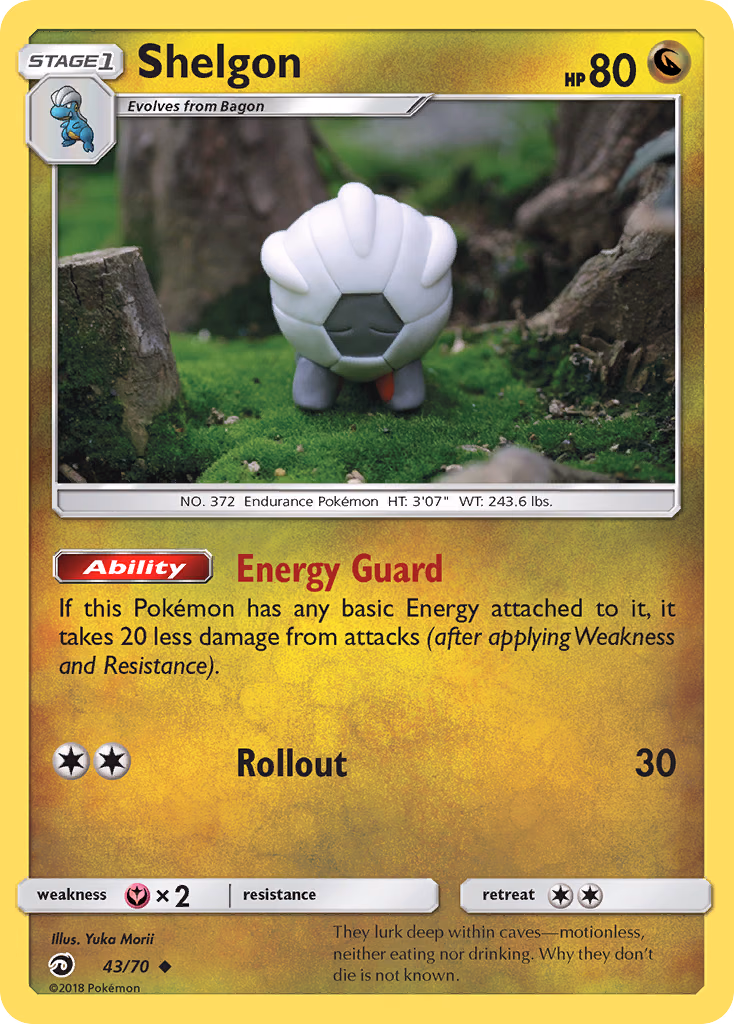 Shelgon Pokemon card (43/70, Dragon Majesty)
