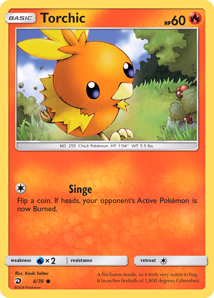 Torchic Pokemon card (4/70, Dragon Majesty)