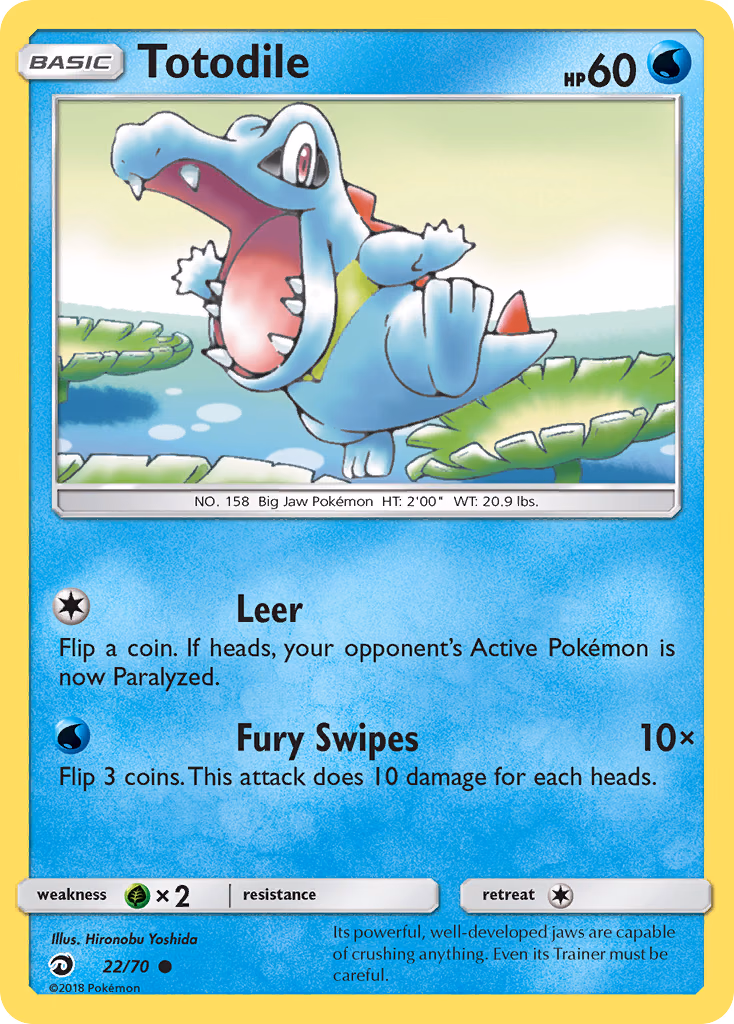 Totodile Pokemon card (22/70, Dragon Majesty)