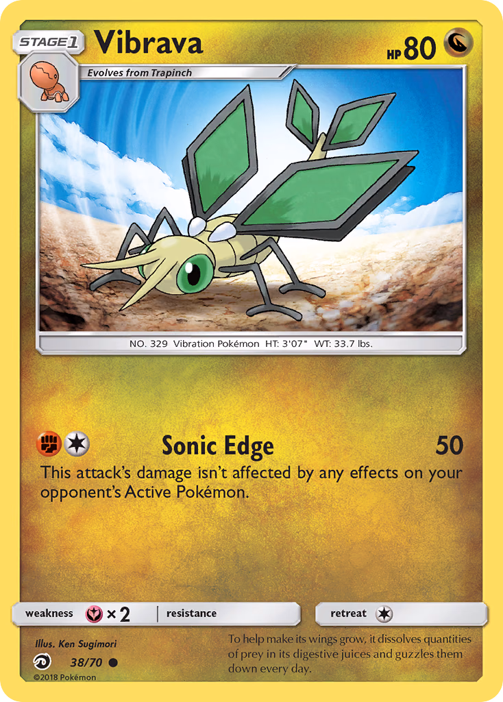 Vibrava Pokemon card (38/70, Dragon Majesty)
