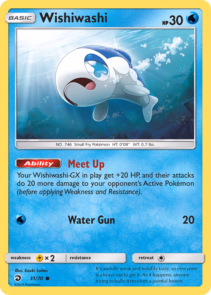 Wishiwashi Pokemon card (31/70, Dragon Majesty)