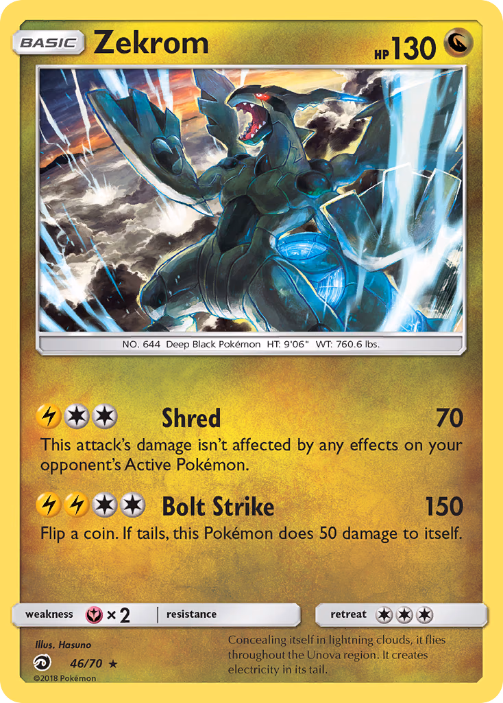 Zekrom Pokemon card (46/70, Dragon Majesty)
