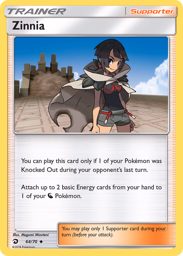 Zinnia Pokemon card (64/70, Dragon Majesty)