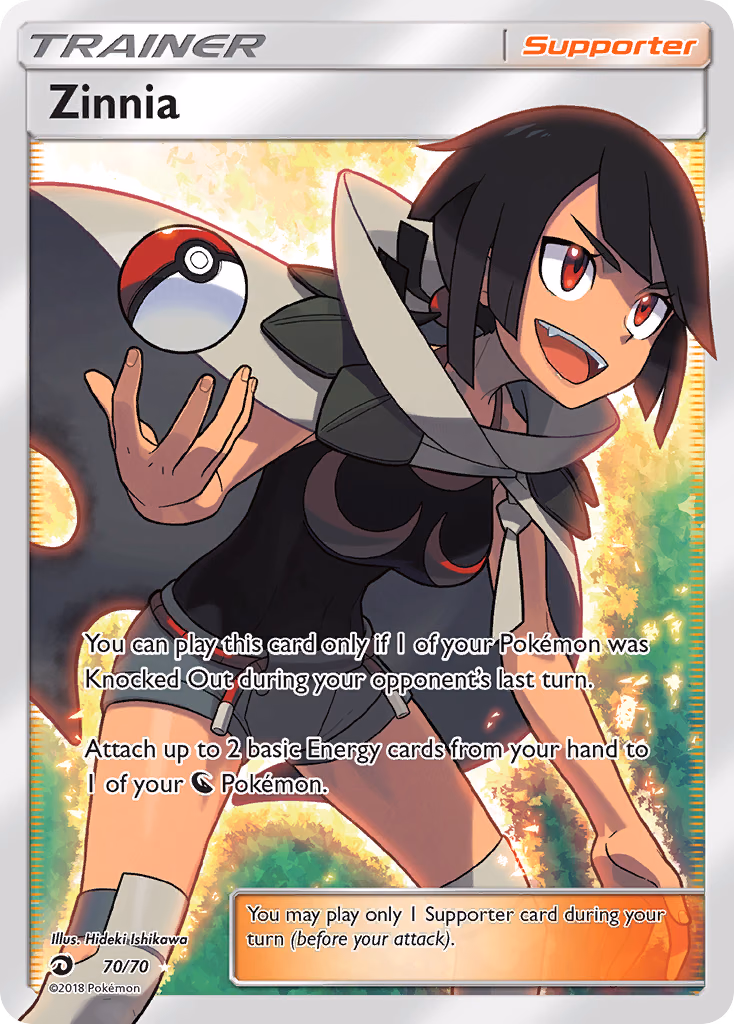 Zinnia Pokemon card (70/70, Dragon Majesty)