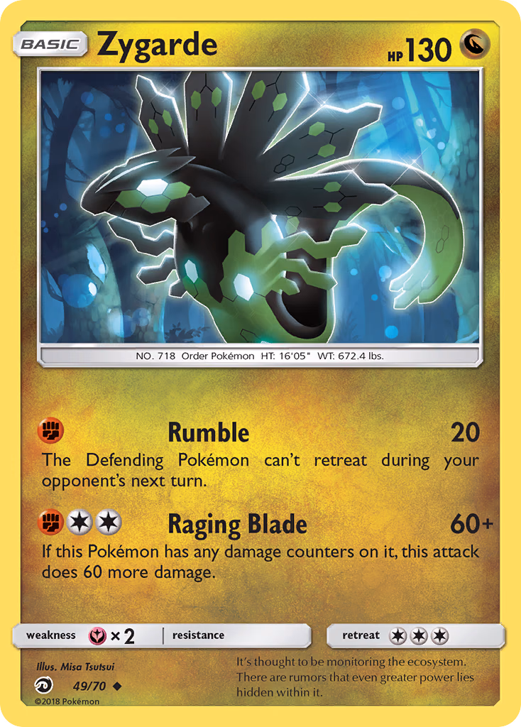 Zygarde Pokemon card (49/70, Dragon Majesty)