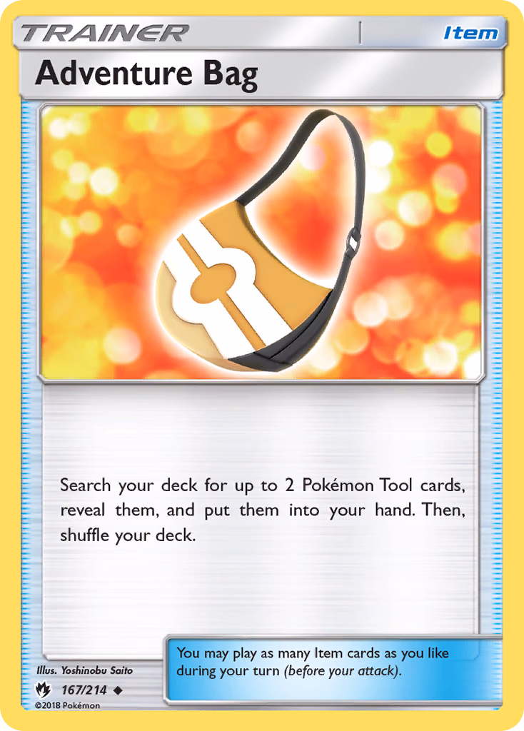 Adventure Bag Pokemon card (167/214, Lost Thunder)