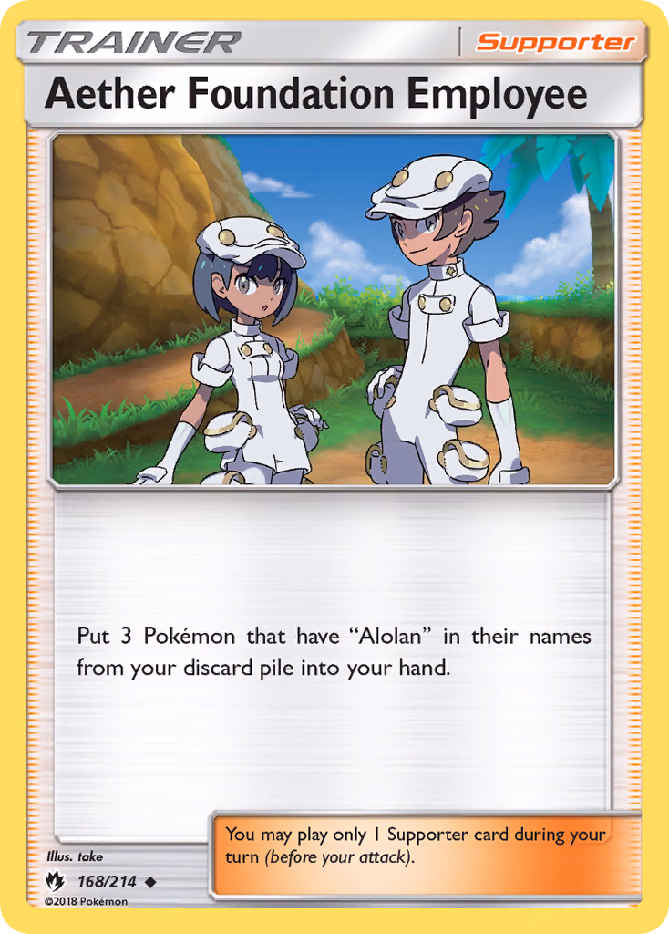 Aether Foundation Employee Pokemon card (168/214, Lost Thunder)