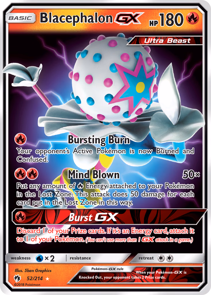 Blacephalon-GX Pokemon card (52/214, Lost Thunder)