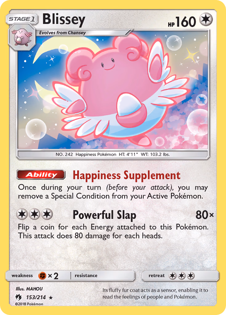 Blissey Pokemon card (153/214, Lost Thunder)