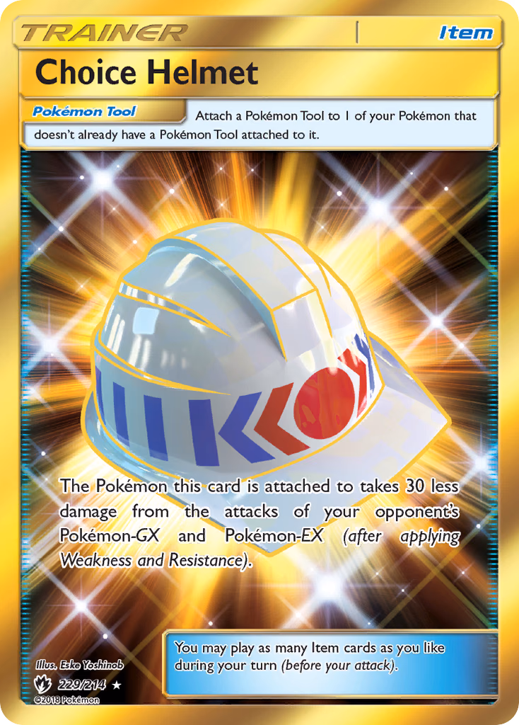 Choice Helmet Pokemon card (229/214, Lost Thunder)