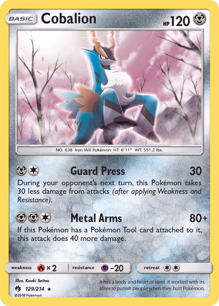 Cobalion Pokemon card (129/214, Lost Thunder)