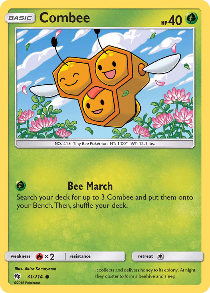 Combee Pokemon card (31/214, Lost Thunder)