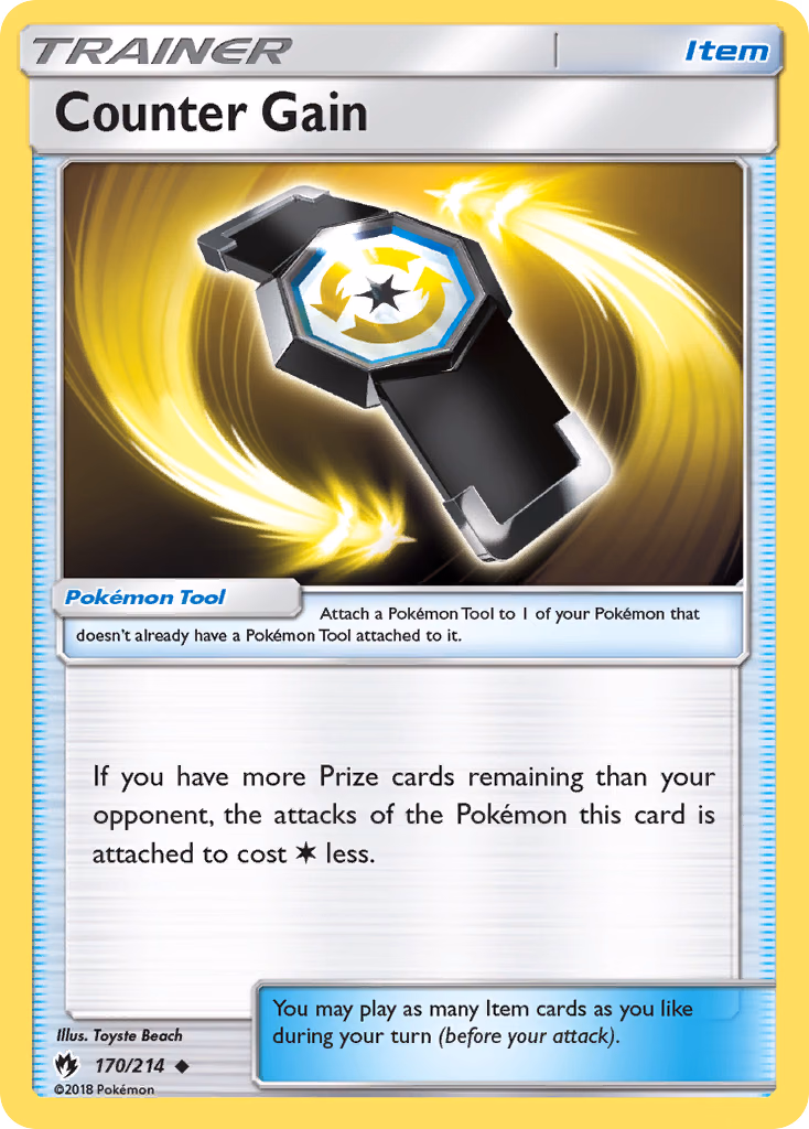 Counter Gain Pokemon card (170/214, Lost Thunder)